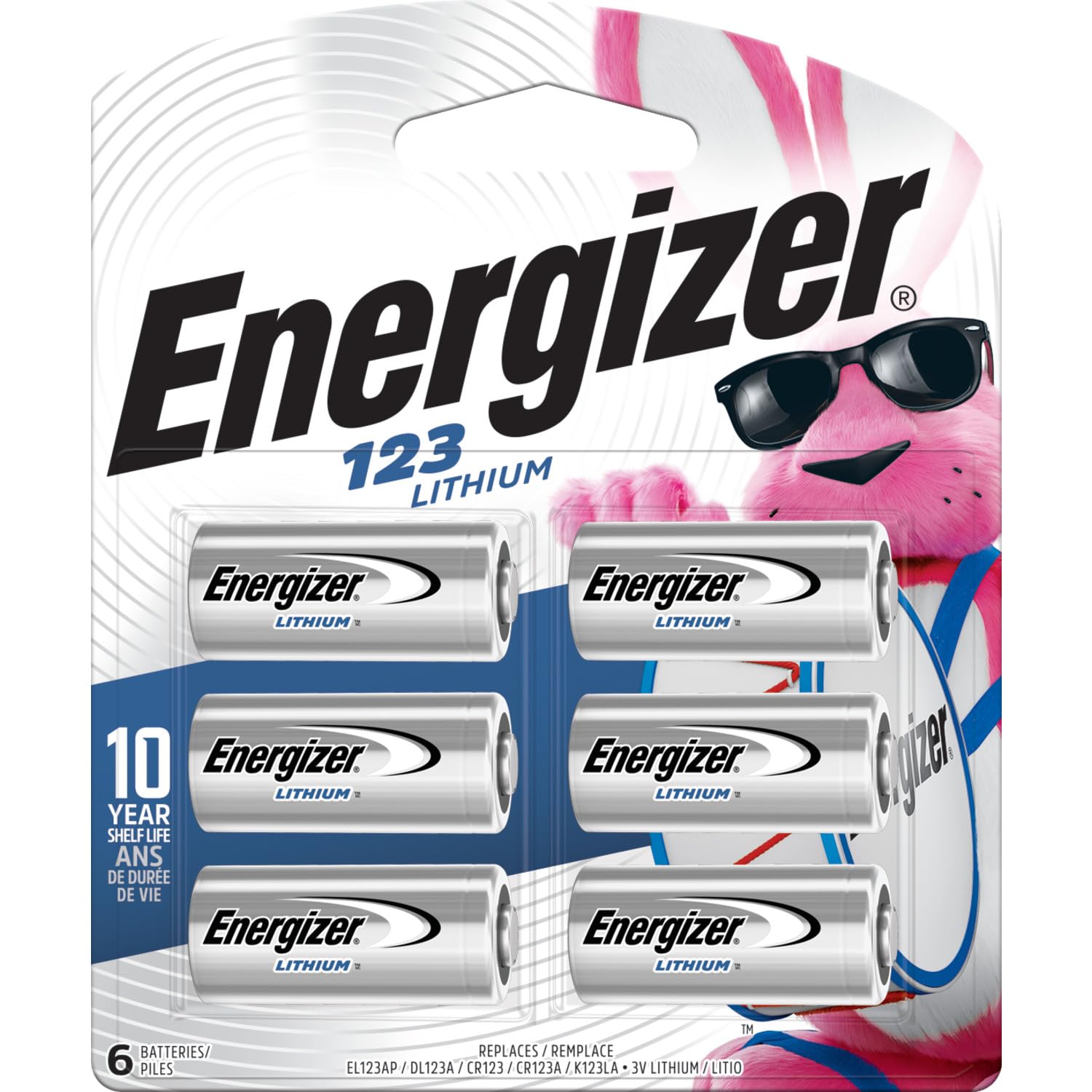 Energizer 3V CR123A Lithium Photo Batteries - 6 Count Pack